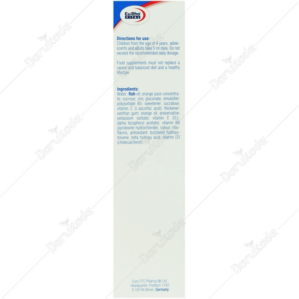 شربت امگا3 پلاس زینک کیدز یوروویتال